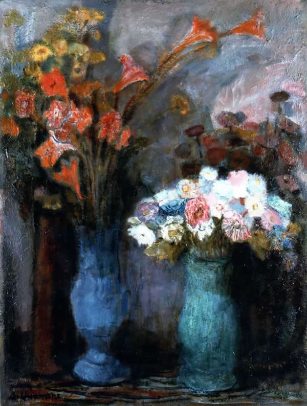 Fiori, sd 1940-’45, olio su tela, cm 70,4x53,5, Napoli, collezione privata